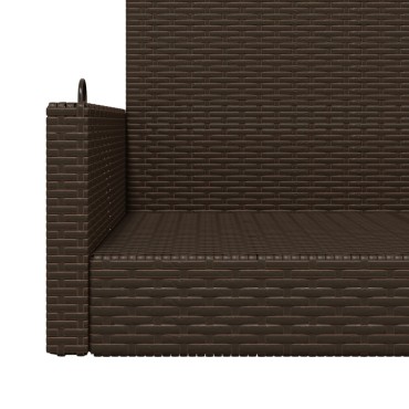 vidaXL Παγκάκι Κούνια Καφέ 119x56x48cm από Συνθετικό Ρατάν 1 τεμ.