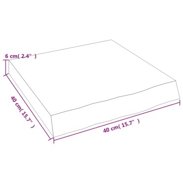 vidaXL Πάγκος Μπάνιου 40 x 40 x (2-6) εκ. από Ακατέργαστο Μασίφ Ξύλο