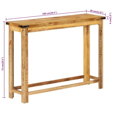 vidaXL Τραπέζι Κονσόλα 100x30x75cm από Μασίφ Ξύλο Μάνγκο
