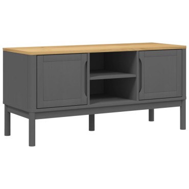 vidaXL Έπιπλο Τηλεόρασης FLORO Γκρι 114x43x55cm Μασίφ Ξύλο Πεύκου