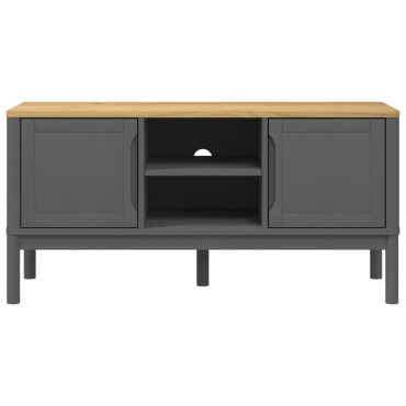 vidaXL Έπιπλο Τηλεόρασης FLORO Γκρι 114x43x55cm Μασίφ Ξύλο Πεύκου