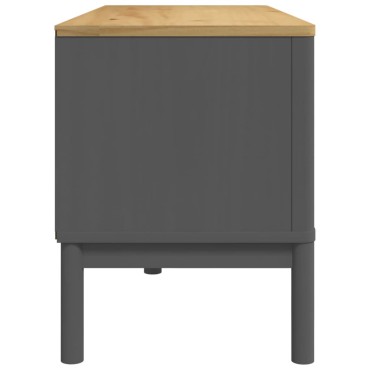 vidaXL Έπιπλο Τηλεόρασης FLORO Γκρι 114x43x55cm Μασίφ Ξύλο Πεύκου