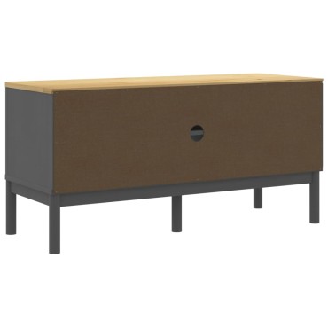 vidaXL Έπιπλο Τηλεόρασης FLORO Γκρι 114x43x55cm Μασίφ Ξύλο Πεύκου