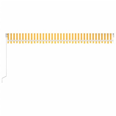 vidaXL Τέντα Συρόμενη Χειροκίνητη με LED Κίτρινο / Λευκό 600 x 300 εκ.