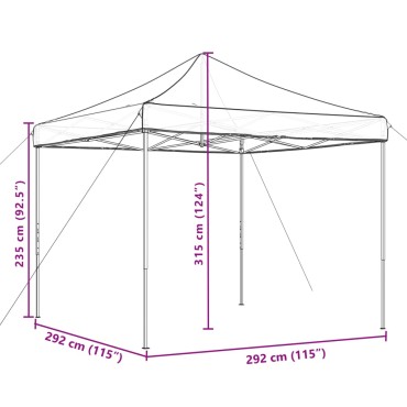 vidaXL Τέντα Εκδηλώσεων Πτυσσόμενη Pop-Up Μπορντό 292x292x315 εκ.