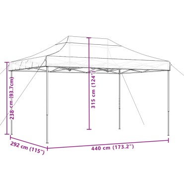 vidaXL Τέντα Εκδηλώσεων Πτυσσόμενη Pop-Up Taupe 440x292x315 εκ.