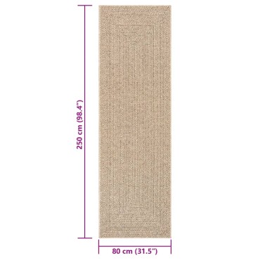 vidaXL Χαλί ZIZUR Όψη Γιούτας Εσωτ. & Εξωτ. Χώρου 80x250cm