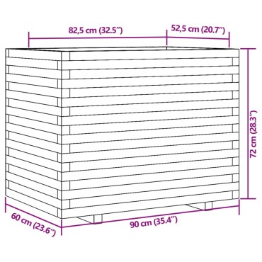 vidaXL Ζαρντινιέρα 90x60x72 εκ. από Μασίφ Ξύλο Ψευδοτσούγκας