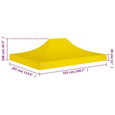 vidaXL Κάλυμμα Τέντας Εκδηλώσεων Κίτρινο 4,5 x 3 μ. 270 γρ/μ²