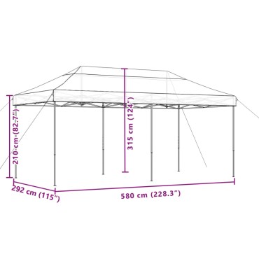 vidaXL Τέντα Εκδηλώσεων Πτυσσόμενη Pop-Up Μπορντό 580x292x315 εκ.