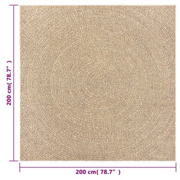 vidaXL Χαλί ZIZUR Όψη Γιούτας Εσωτ. & Εξωτ. Χώρου 200x200cm