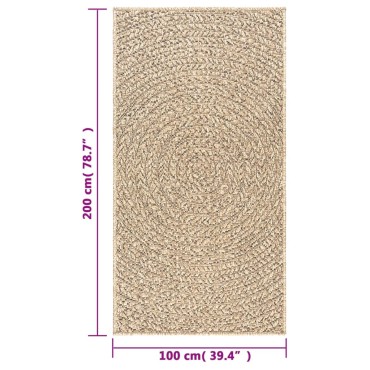 vidaXL Χαλί ZIZUR Όψη Γιούτας Εσωτ. & Εξωτ. Χώρου 100x200cm