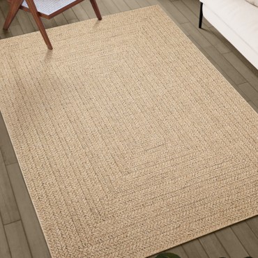 vidaXL Χαλί ZIZUR Όψη Γιούτας Εσωτ. & Εξωτ. Χώρου 240x240cm