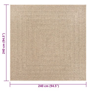 vidaXL Χαλί ZIZUR Όψη Γιούτας Εσωτ. & Εξωτ. Χώρου 240x240cm