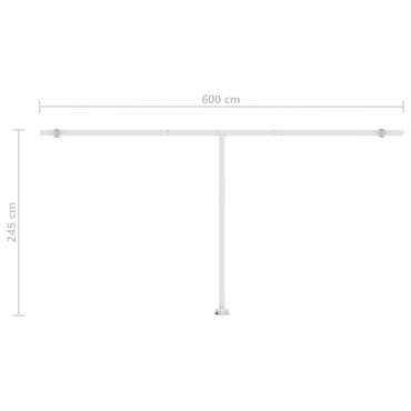 vidaXL Τέντα Συρόμενη Χειροκίνητη με LED Μπλε / Λευκό 600 x 300 εκ.