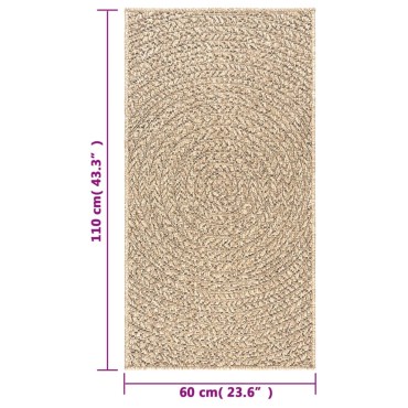 vidaXL Χαλί ZIZUR Όψη Γιούτας Εσωτ. & Εξωτ. Χώρου 60x110cm