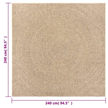 vidaXL Χαλί ZIZUR Όψη Γιούτας Εσωτ. & Εξωτ. Χώρου 240x240cm