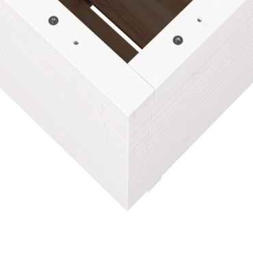 vidaXL Ζαρντινιέρα Λευκή. 50x50x72,5 εκ από Μασίφ Ξύλο Πεύκου