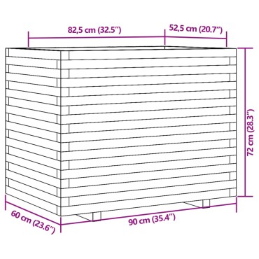 vidaXL Ζαρντινιέρα 90x60x72 εκ. από Μασίφ Ξύλο Πεύκου