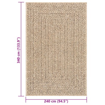 vidaXL Χαλί ZIZUR Όψη Γιούτας Εσωτ. & Εξωτ. Χώρου 240x340cm