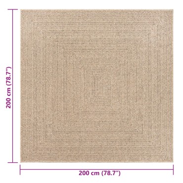 vidaXL Χαλί ZIZUR Όψη Γιούτας Εσωτ. & Εξωτ. Χώρου 200x200cm