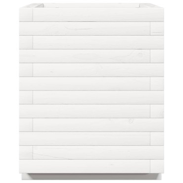 vidaXL Ζαρντινιέρα Λευκή 40x40x49,5 εκ. από Μασίφ Ξύλο Πεύκου