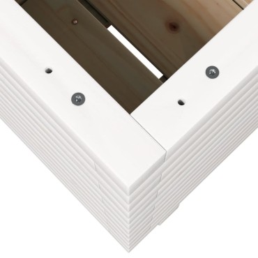 vidaXL Ζαρντινιέρα Λευκή 40x40x49,5 εκ. από Μασίφ Ξύλο Πεύκου