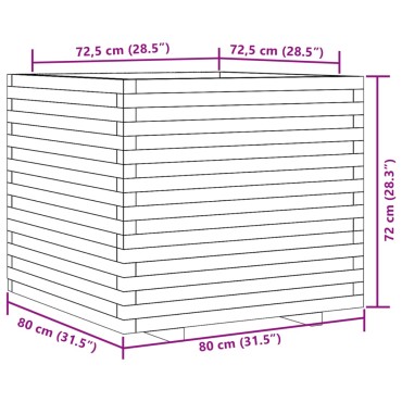 vidaXL Ζαρντινιέρα 80x80x72 εκ. από Εμποτισμένο Ξύλο Πεύκου