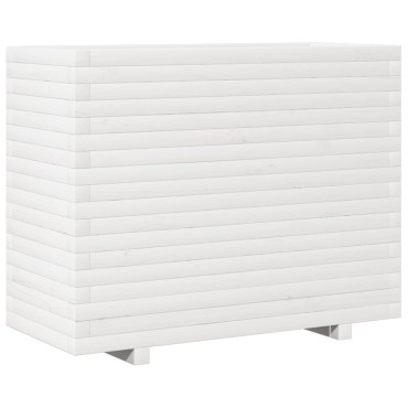 vidaXL Ζαρντινιέρα Λευκή 90x40x72 εκ. από Μασίφ Ξύλο Πεύκου