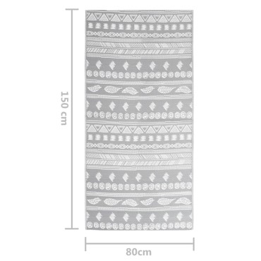 vidaXL Χαλί εξωτερικού χώρου ARAKIL Γκρι 80x150 cm PP