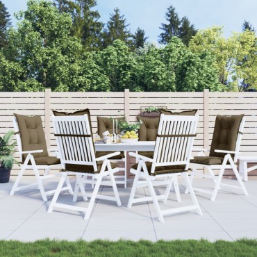 vidaXL Μαξιλάρια Καρέκλας Κήπου Πλάτη 6τεμ Taupe 120x50x7cm Ύφασμα