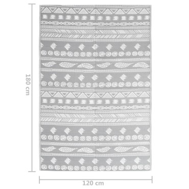 vidaXL Χαλί εξωτερικού χώρου ARAKIL Γκρι 120x180 cm PP