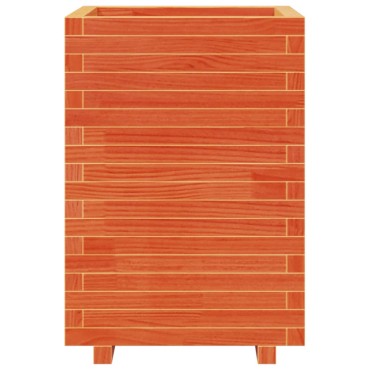 vidaXL Ζαρντινιέρα Καφέ Κεριού 50x50x72,5 εκ. από Μασίφ Ξύλο Πεύκου