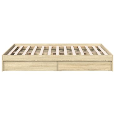 vidaXL Πλαίσιο Κρεβατιού με συρτάρια Sonoma Δρυς 140x200εκ. Επεξ. Ξύλο