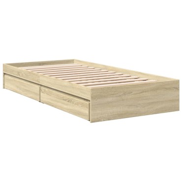 vidaXL Πλαίσιο Κρεβατιού με συρτάρια Sonoma Δρυς 100x200εκ. Επεξ. Ξύλο