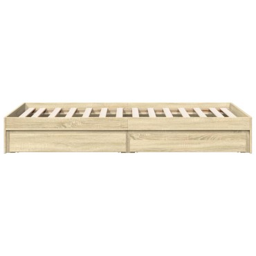 vidaXL Πλαίσιο Κρεβατιού με συρτάρια Sonoma Δρυς 100x200εκ. Επεξ. Ξύλο