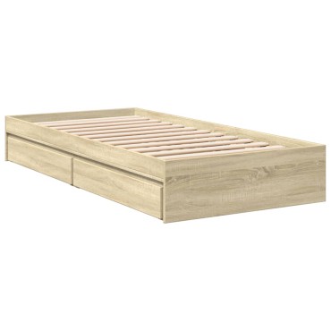 vidaXL Πλαίσιο Κρεβατιού με συρτάρια Sonoma Δρυς 100x200εκ. Επεξ. Ξύλο