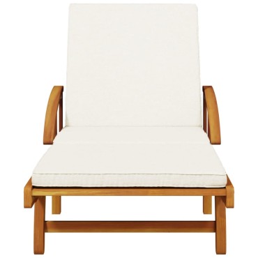 vidaXL Ξαπλώστρες με Μαξιλάρια 2 τεμ. 200x68x83cm Μασίφ Ξύλο Ακακίας