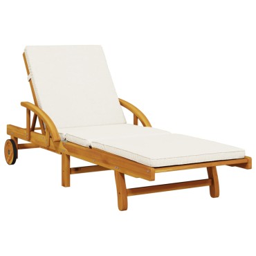 vidaXL Ξαπλώστρες με Μαξιλάρια 2 τεμ. 200x68x83cm Μασίφ Ξύλο Ακακίας