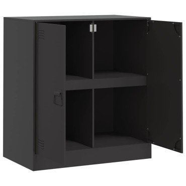 vidaXL Ντουλάπι Μαύρο 67x39x73cm από Ατσάλι 1 τεμ.