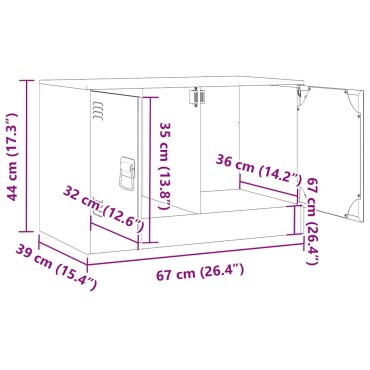 vidaXL Έπιπλο Τηλεόρασης Ροζ 67x39x44cm από Χάλυβα