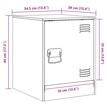vidaXL Κομοδίνα 2 τεμ. Ροζ 34,5x39x44cm από Χάλυβα