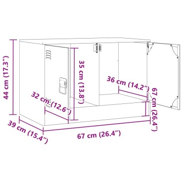 vidaXL Έπιπλο Τηλεόρασης Μαύρο 67x39x44cm από Χάλυβα