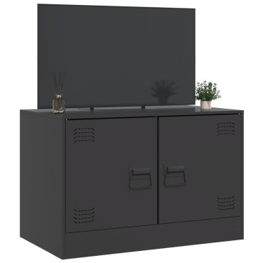 vidaXL Έπιπλο Τηλεόρασης Μαύρο 67x39x44cm από Χάλυβα