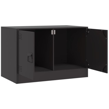 vidaXL Έπιπλο Τηλεόρασης Μαύρο 67x39x44cm από Χάλυβα