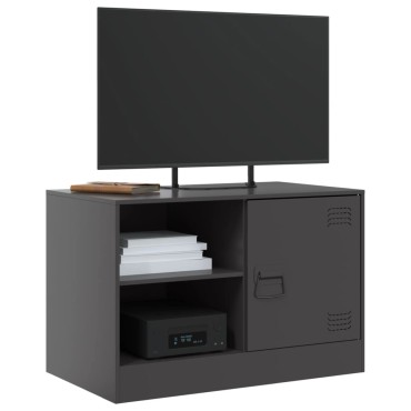 vidaXL Έπιπλα Τηλεόρασης 2 τεμ. Μαύρο 67x39x44cm από Χάλυβα