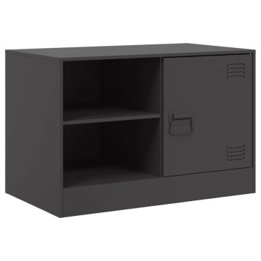 vidaXL Έπιπλα Τηλεόρασης 2 τεμ. Μαύρο 67x39x44cm από Χάλυβα