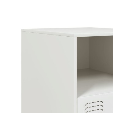 vidaXL Κομοδίνα 2 τεμ. Λευκό 34,5x39x44cm από Χάλυβα