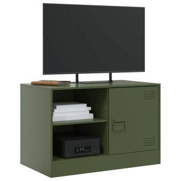 vidaXL Έπιπλο Τηλεόρασης Πράσινο Λαδί 67x39x44cm από Ατσάλι