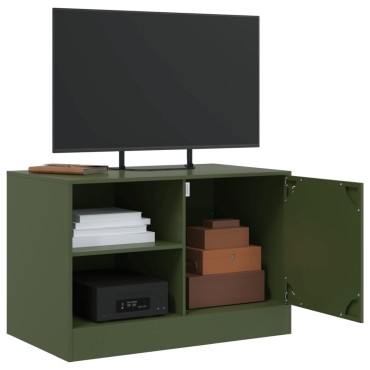 vidaXL Έπιπλο Τηλεόρασης Πράσινο Λαδί 67x39x44cm από Ατσάλι